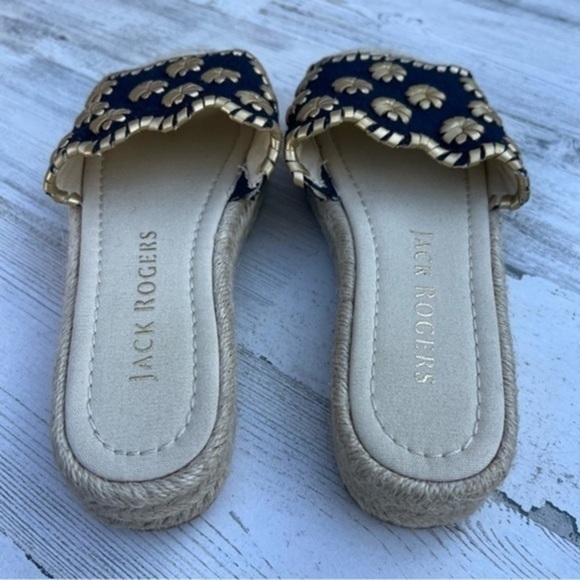 Jack Rogers Navy and Gold Sandals - Picture 5 of 13